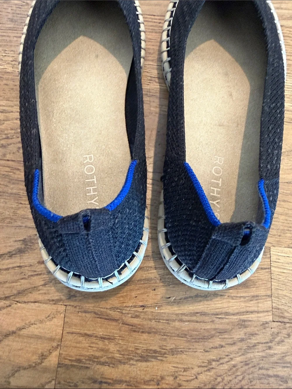 Rothy's Women's Boardwalk Espadrille Flats Black Knit Size 9